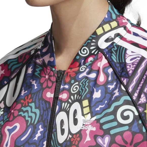 Adidas Track Top Jacket HATTIE STEWART- GOOGLY EYES Print Women Size M - Picture 7 of 11